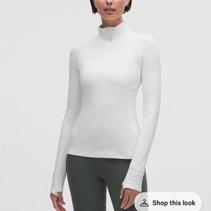 Lululemon White Zip-Up Blouse